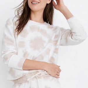 Madewell White and Beige Tie-Dye Sweatshirt